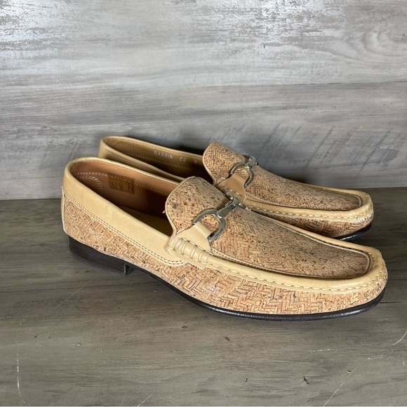 Donald Pliner Natural Tan Made In Italy Loafers Slip On Dress Shoes Mens 9M‎ main image 5